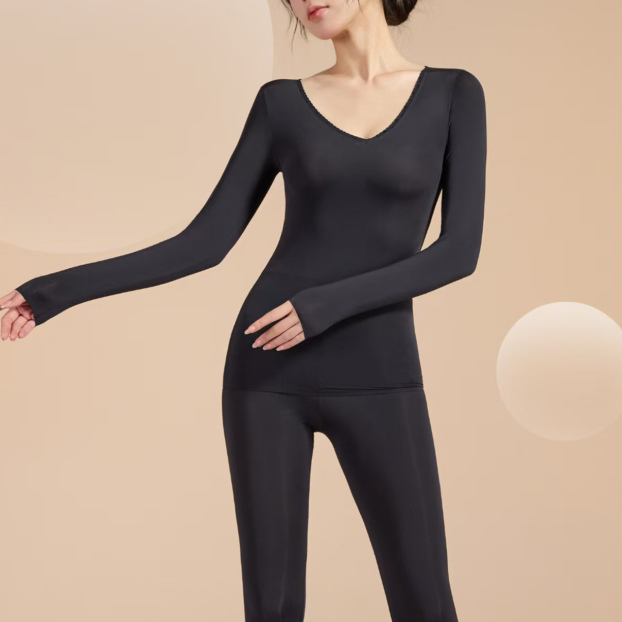 套装女士云朵肌底衣长袖裸感7A黑科技保暖女款美体塑身修身800