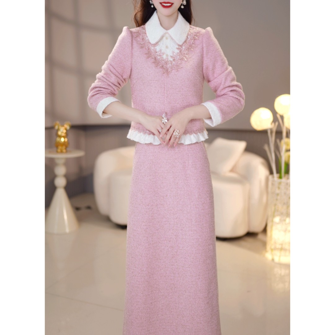 【套装定制】C1769上衣配半身裙两件套优雅时尚减龄收腰显瘦冬季新