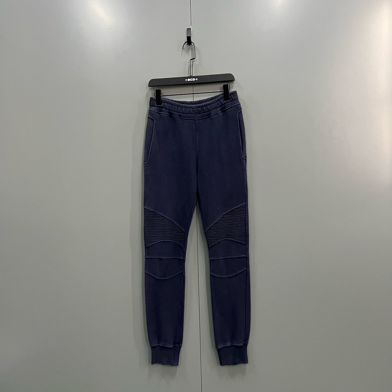 95新 BALMAIN/巴尔曼 （cc）藏青色修身束脚裤 M码/205692