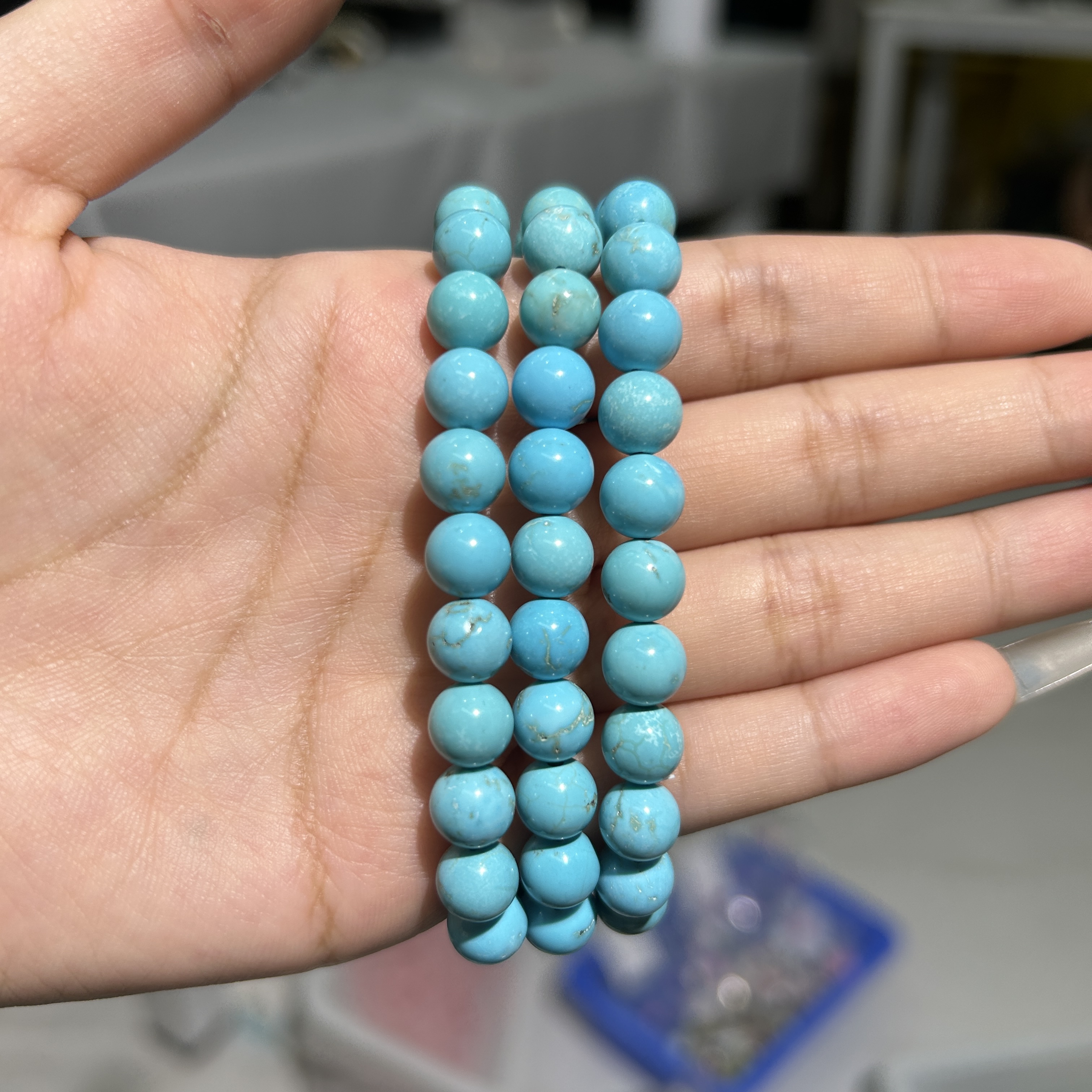 天然蓝松松手串圆珠手串多样款式美观大方多样性发一
