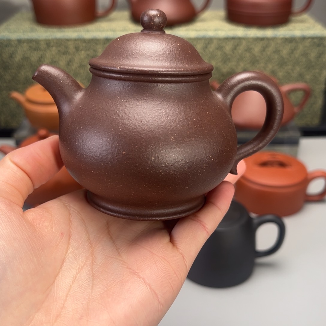 紫砂茶壶千禧紫泥高潘190cc