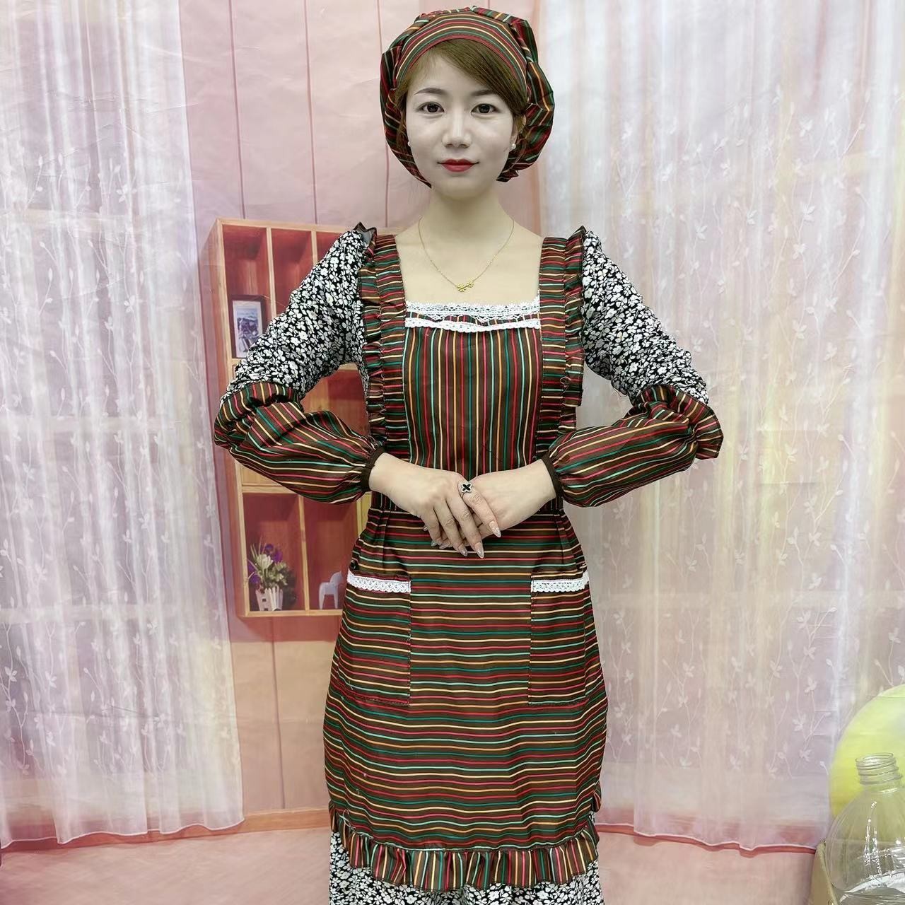 七之莲条纹围裙（D）