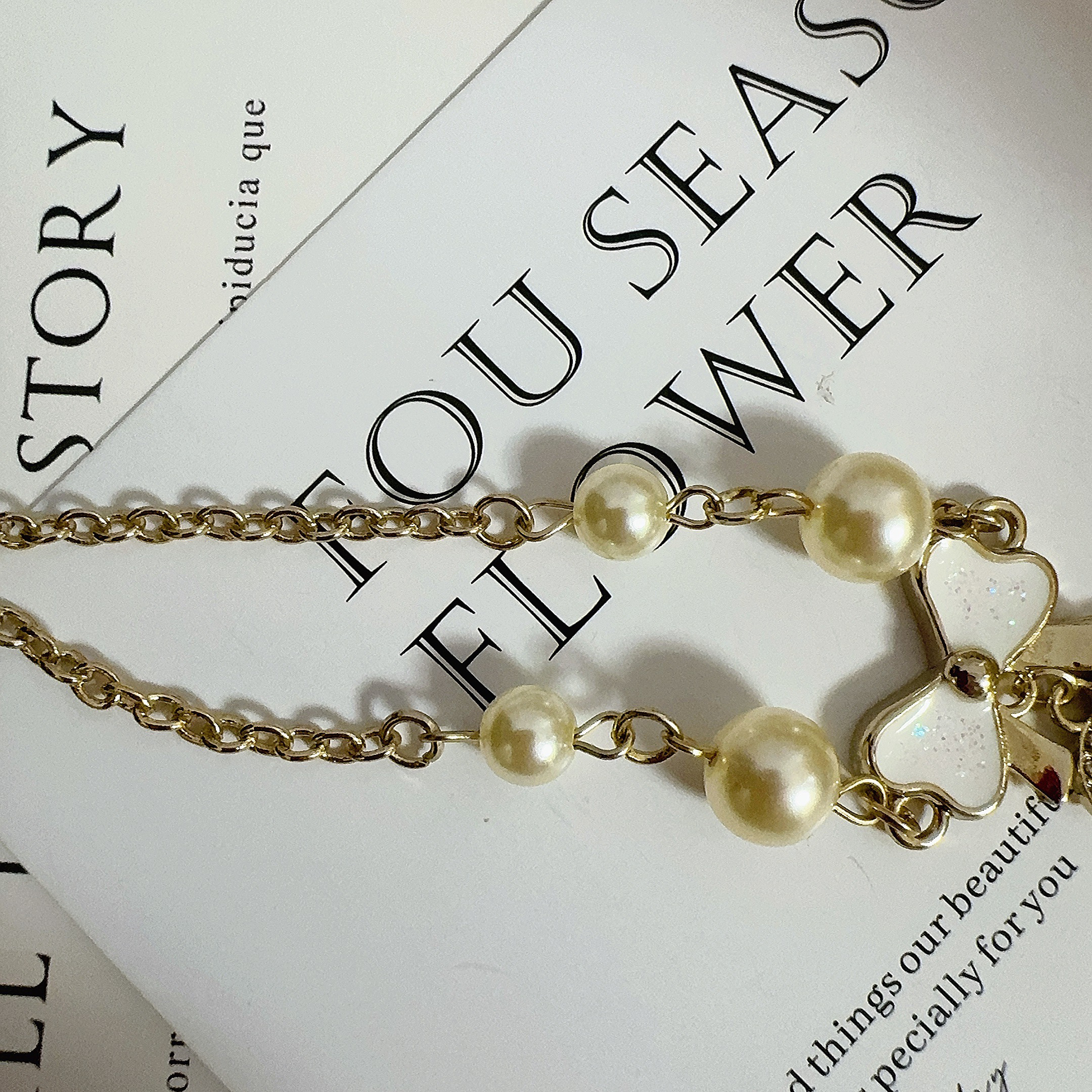 铜合金项链 408 白色蝴蝶结项链小众设计ins风