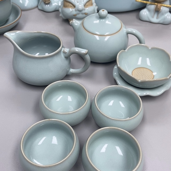 瓷B*Q天青色赵琳老师七件套无礼盒