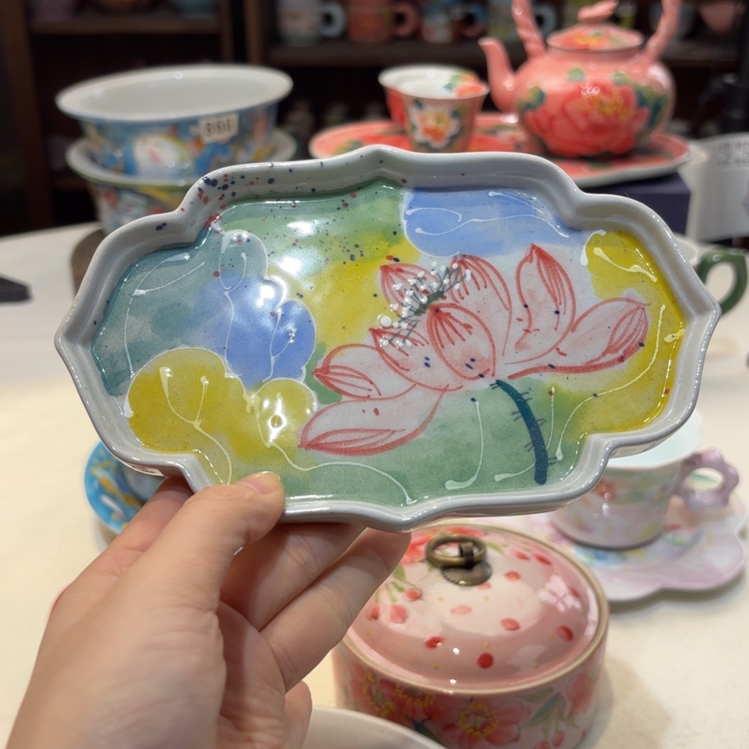 景德镇手绘高温釉下彩陶瓷茶具