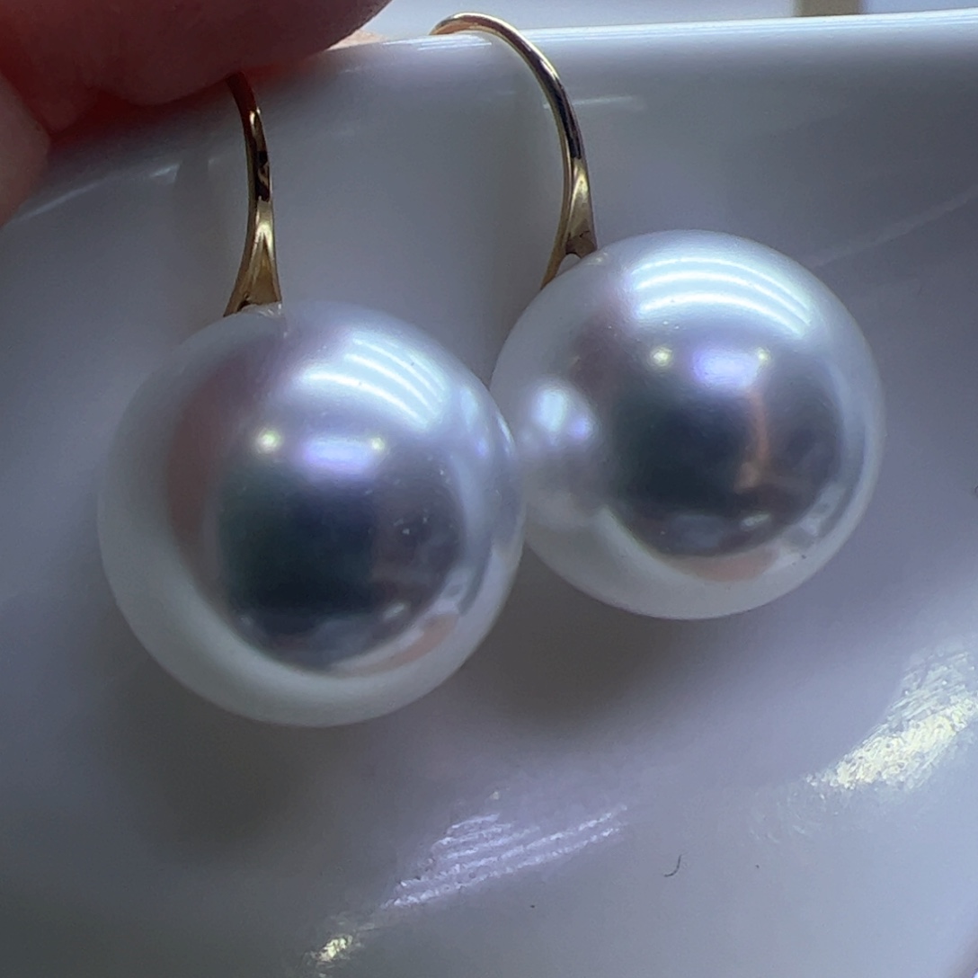 淡水珍珠耳饰18K金镶嵌