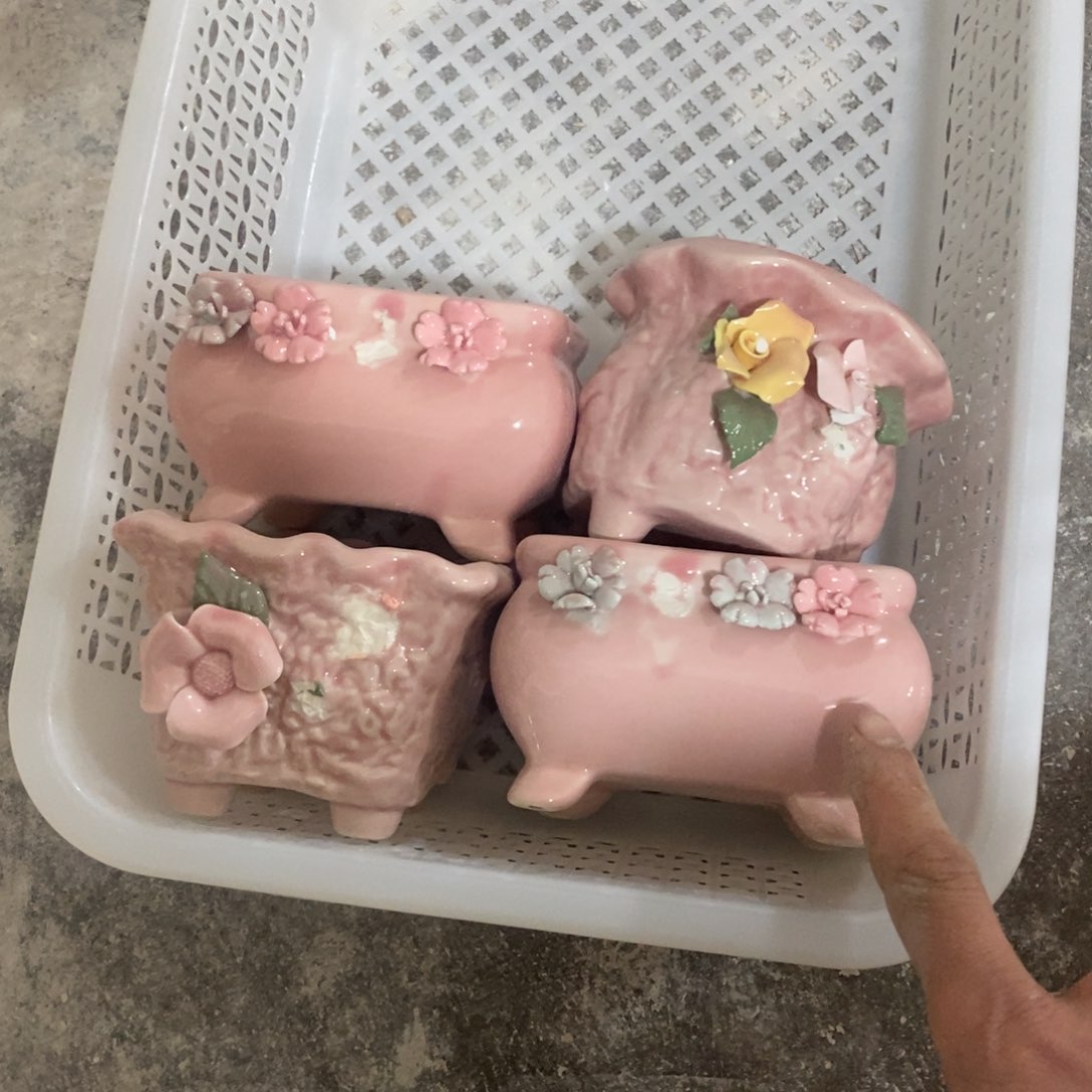 红陶花盆瑕疵盆满12包邮