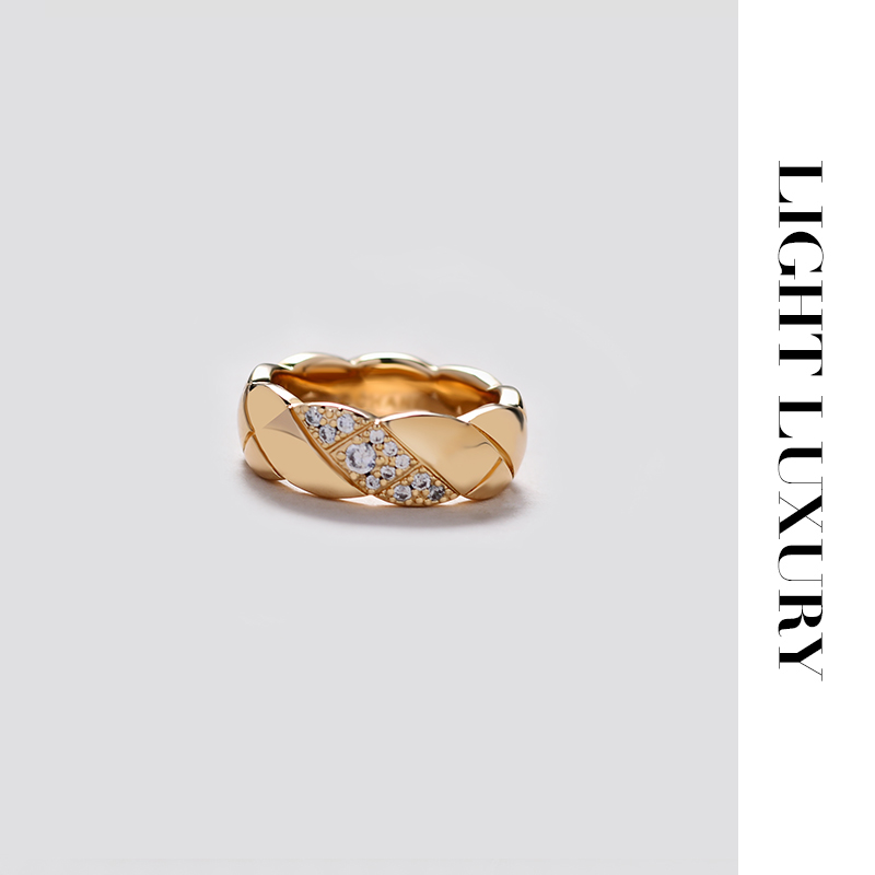 合金合成锆石戒指 【V金工艺】 564新款菱纹格戒指