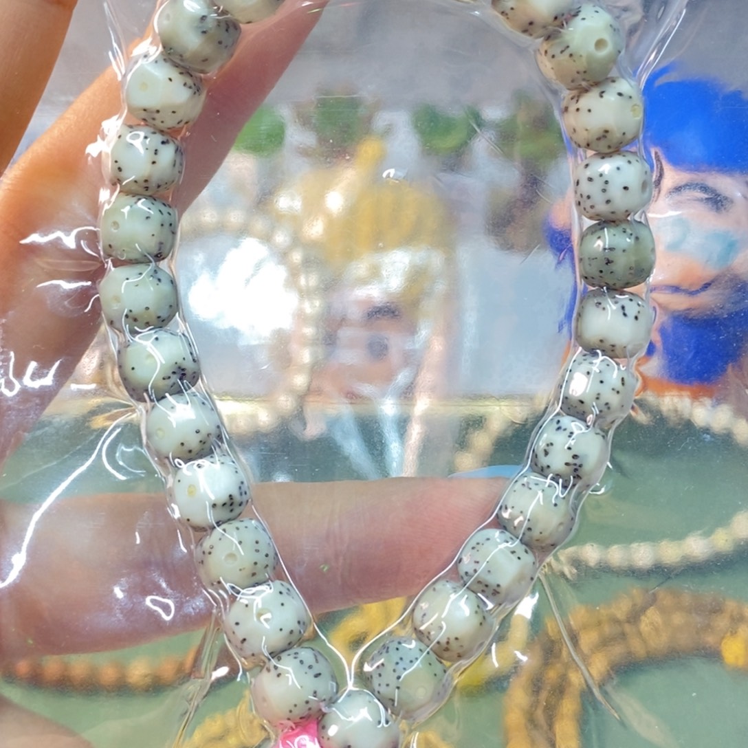 星月菩提手串骨瓷白满工钻石无相