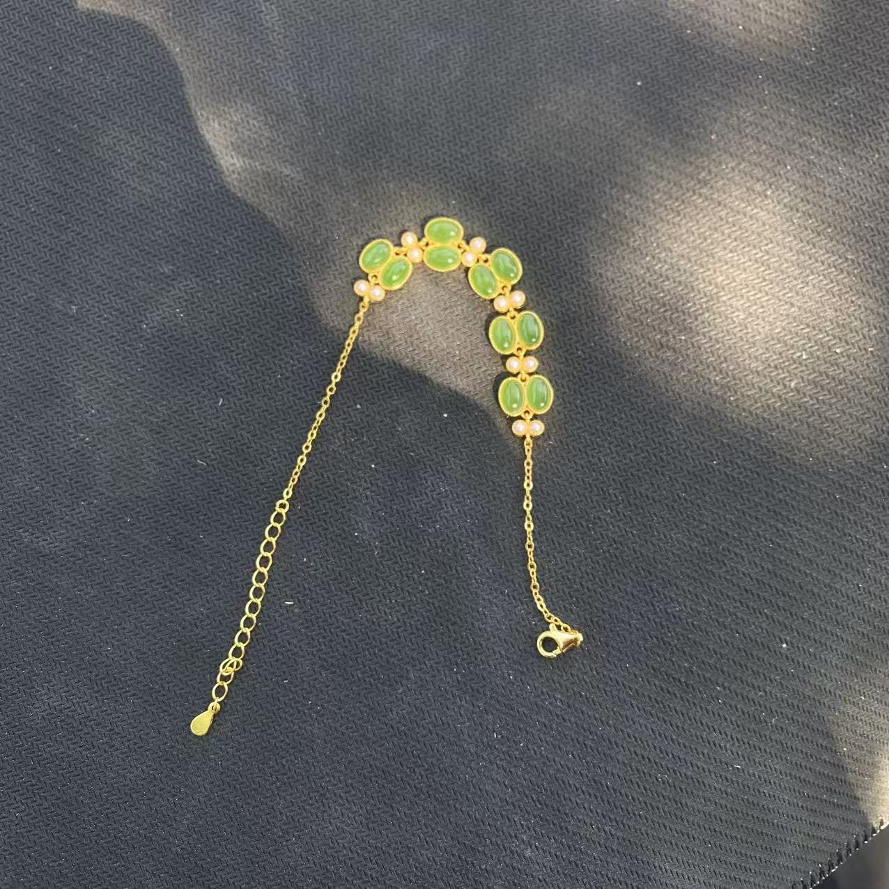 D112 天然和田玉碧玉手链 拍一发一多样性发其一 