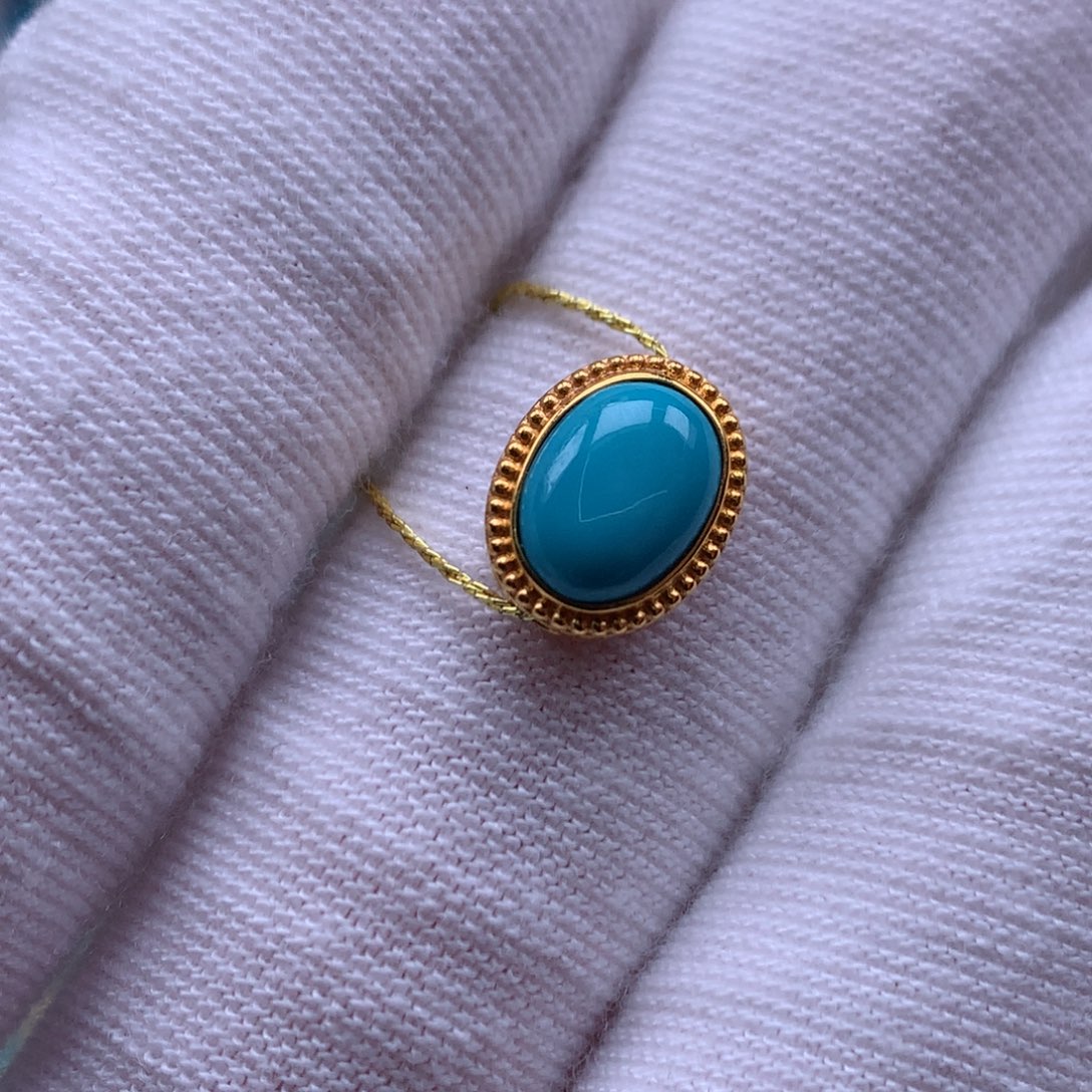 绿松石18K金镶嵌珠宝奇石