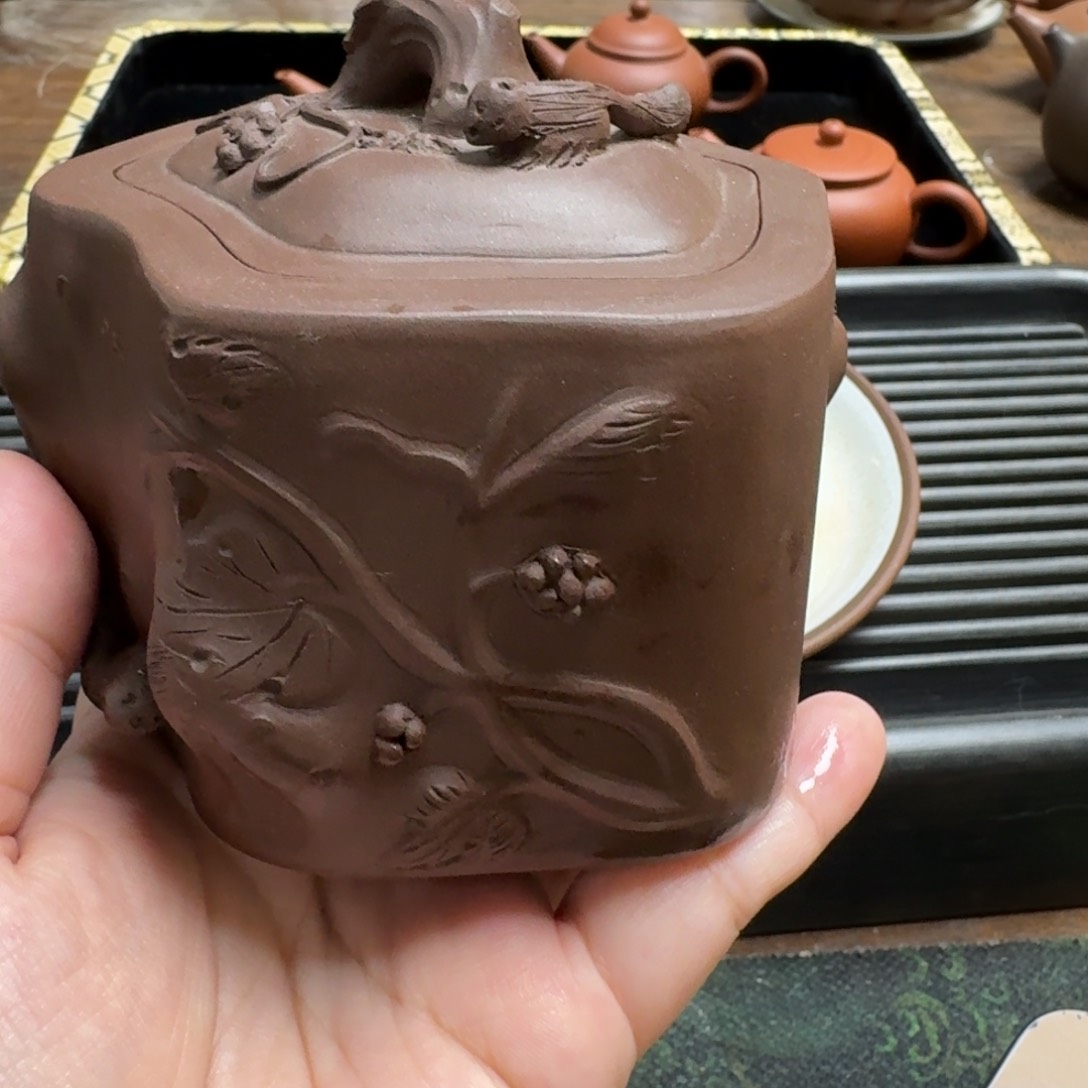 紫砂茶杯啊*一厂松鼠葡萄茶叶罐