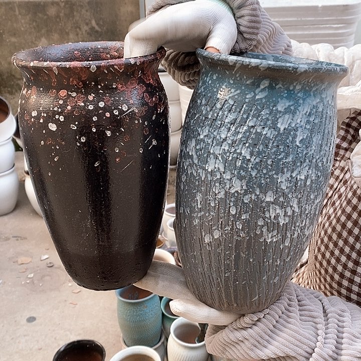 紫砂花盆瑕疵口15高25