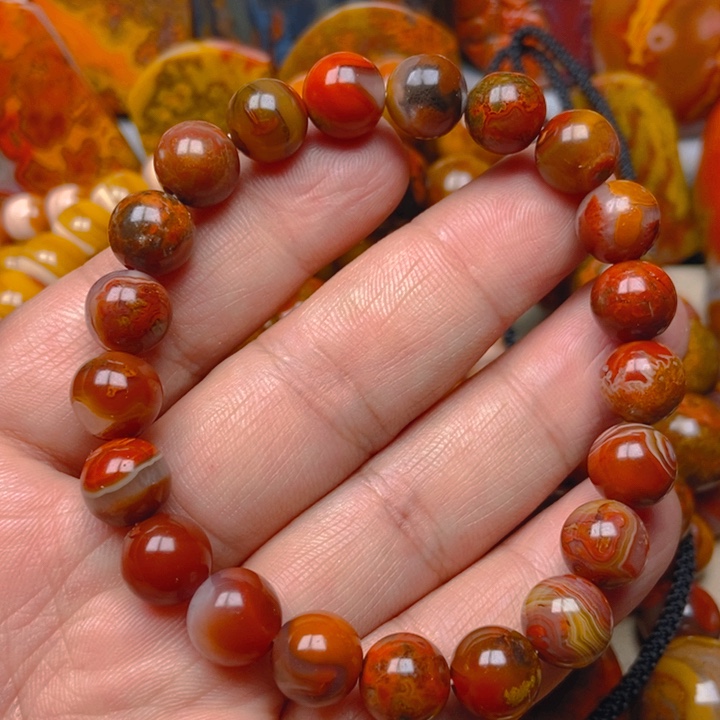 ****掌玛瑙/玉髓未镶嵌手串