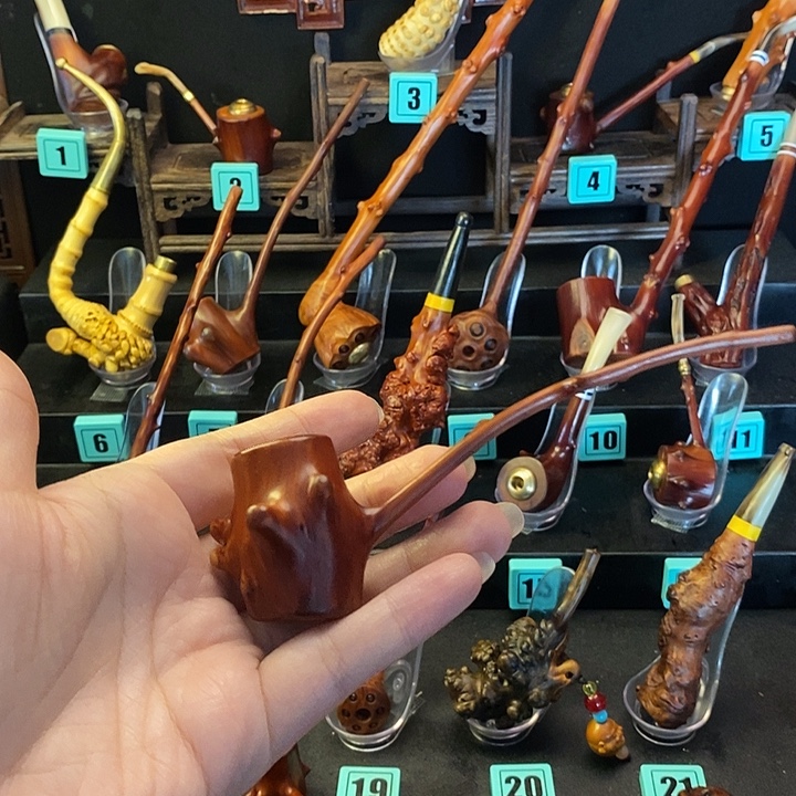 险***峰大叶紫檀（黑酸枝木类）檬子木烟斗