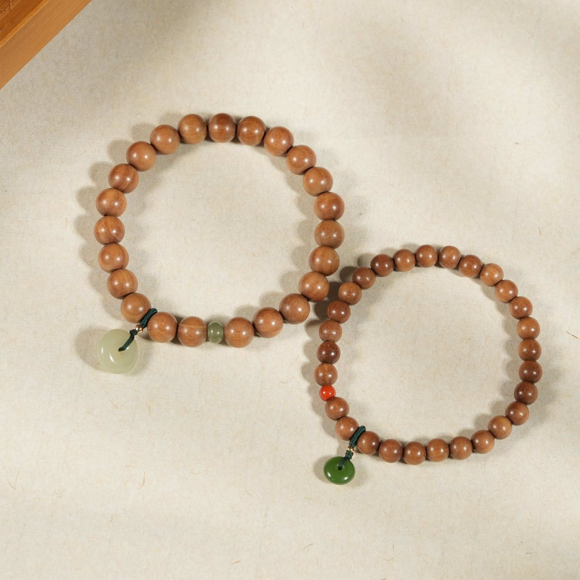 印度老山檀手工单圈手串平安扣情侣手串男款女款手串佛珠手串女款