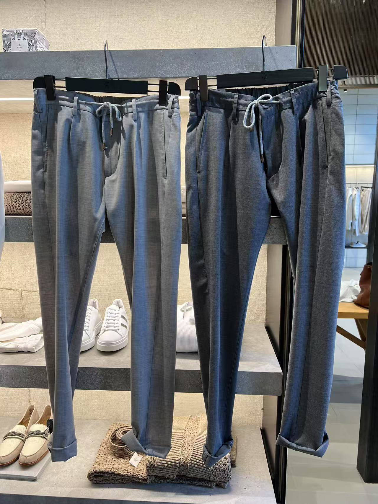 代eleventy经典羊毛混纺透气轻薄款休闲裤 