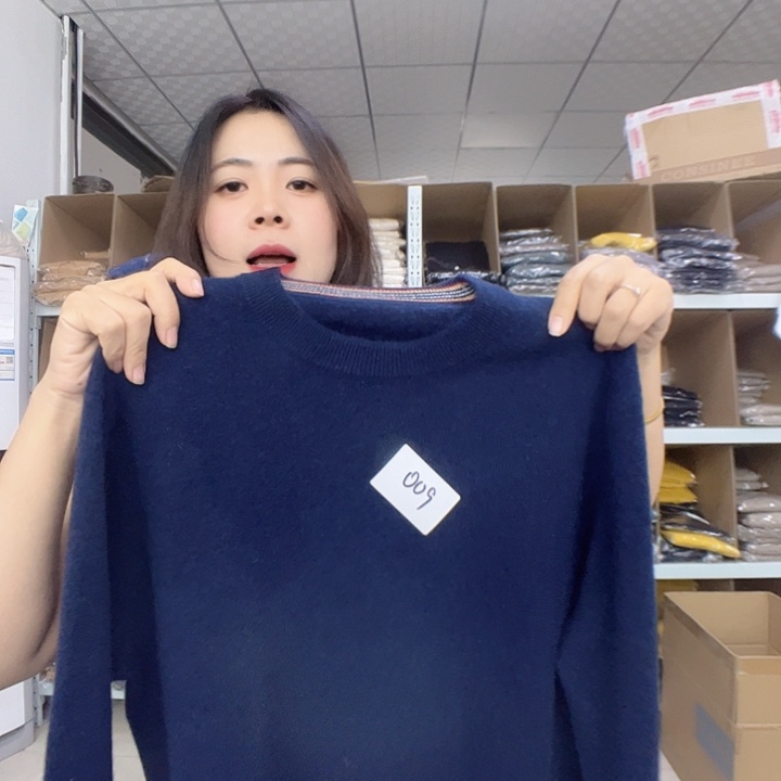 009纯山羊绒假一赔三藏青色