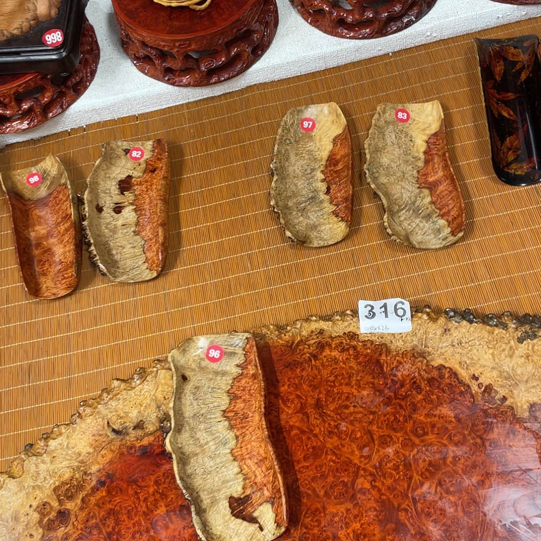 缅甸花梨瘤疤双色茶则
