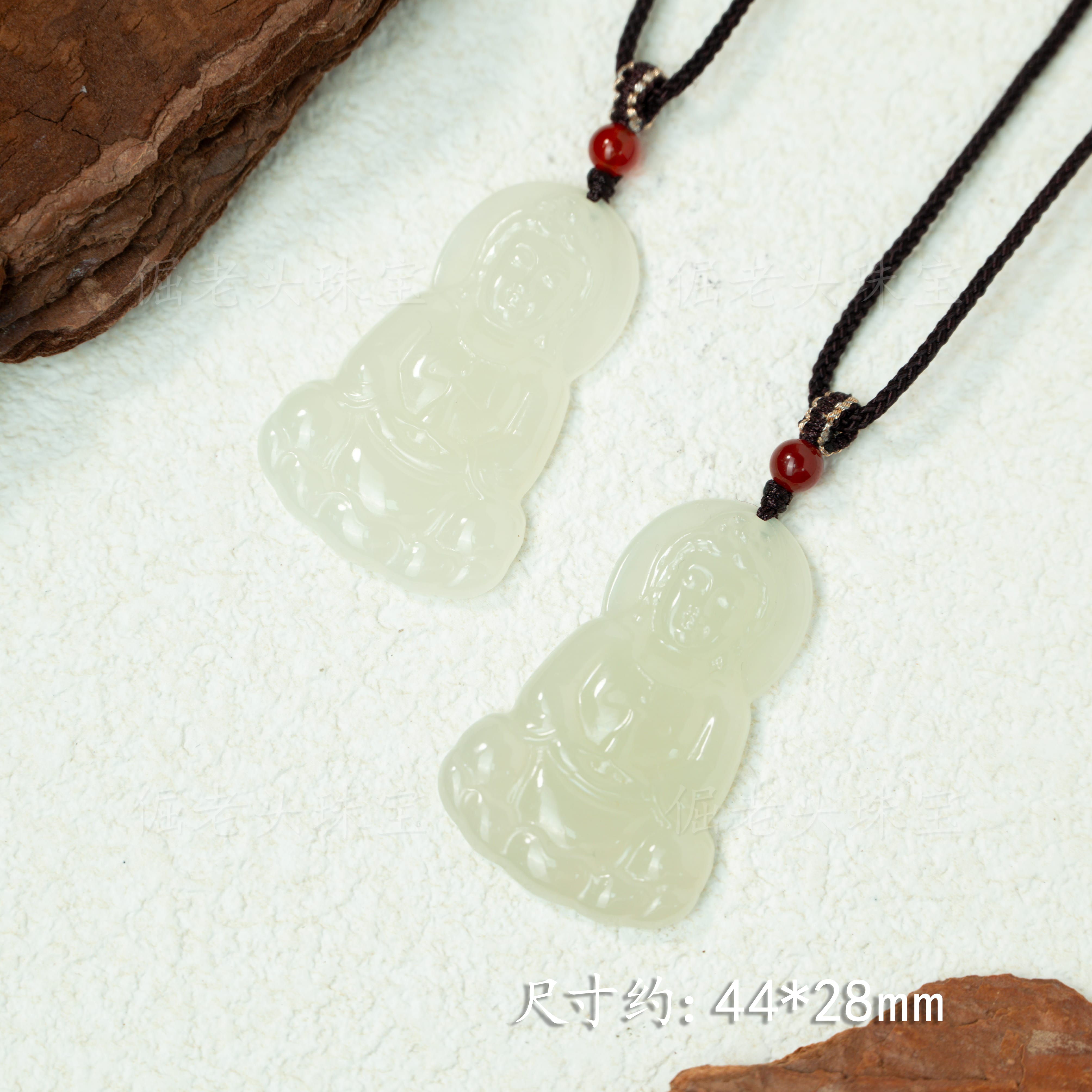 【倔老头工厂】和田玉观音吊坠精美雕刻百搭款（配绳）多样性发一