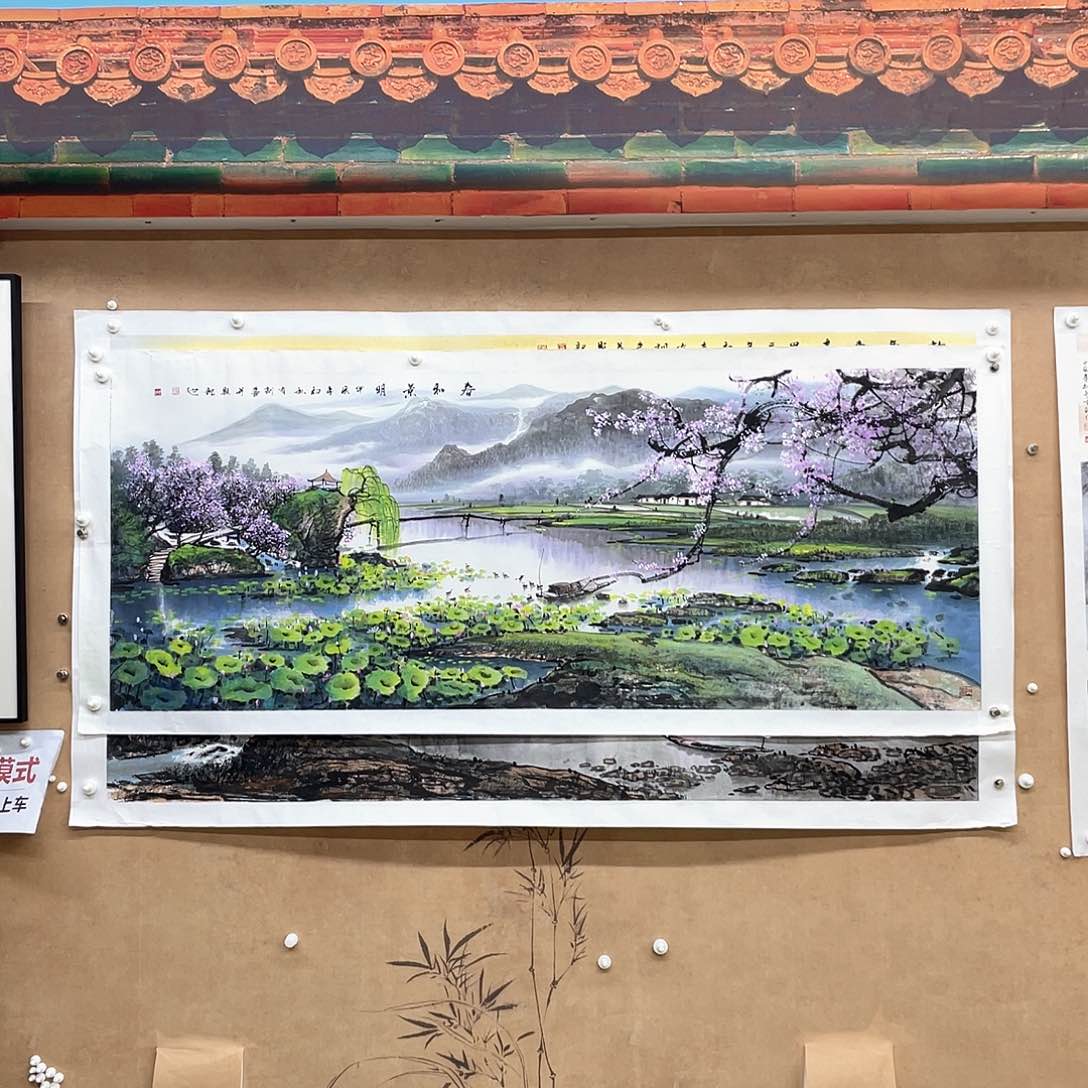 国画智*手绘国画春和景明，小六尺横幅