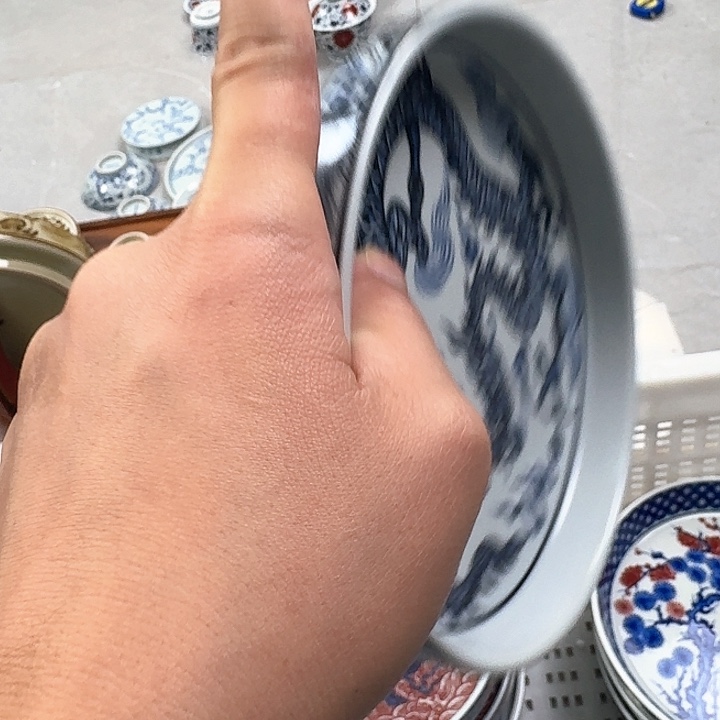 瓷片青花铠甲龙大壶乘