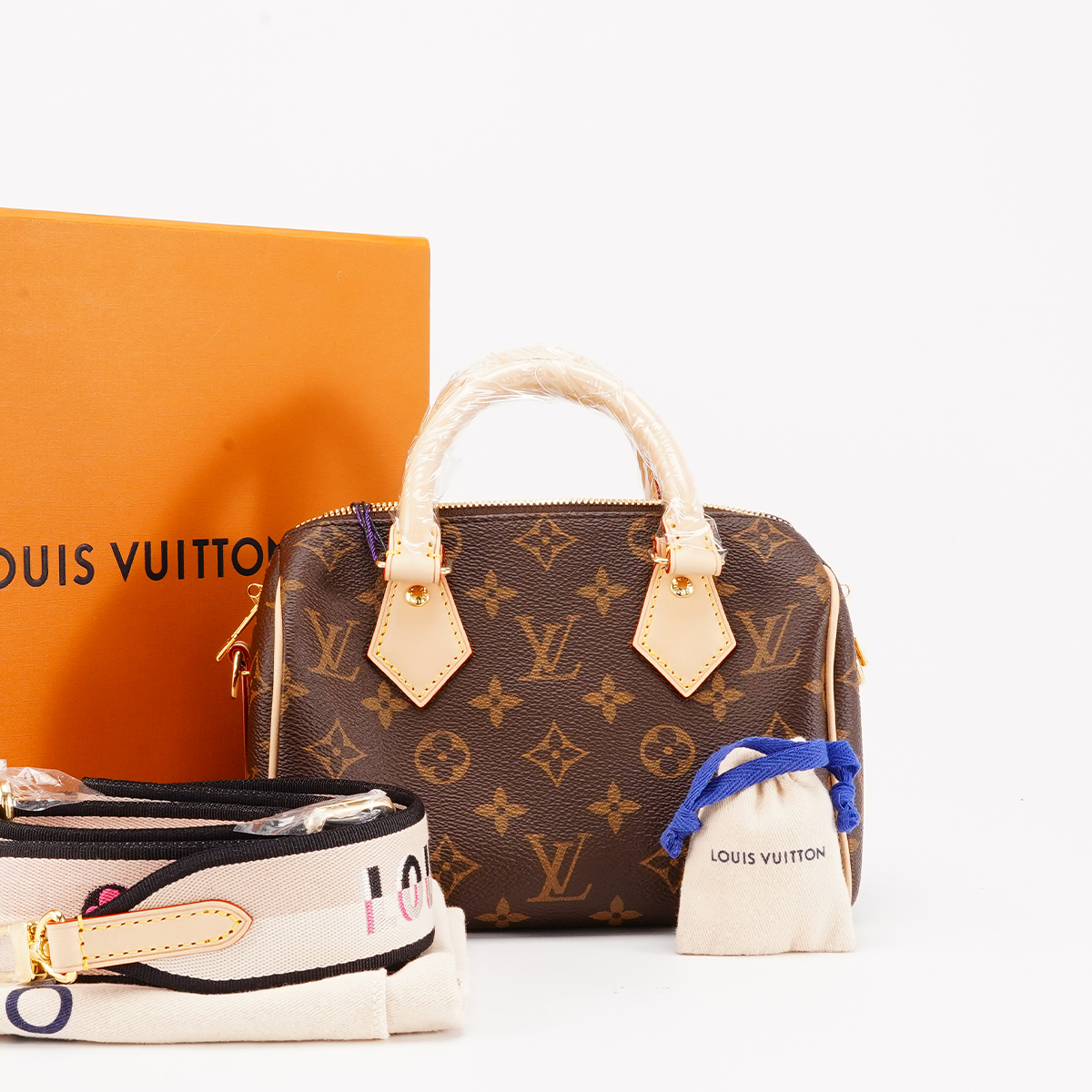 99新 LouisVuitton/路易威登 【静文】speedy20新款卡其色肩带