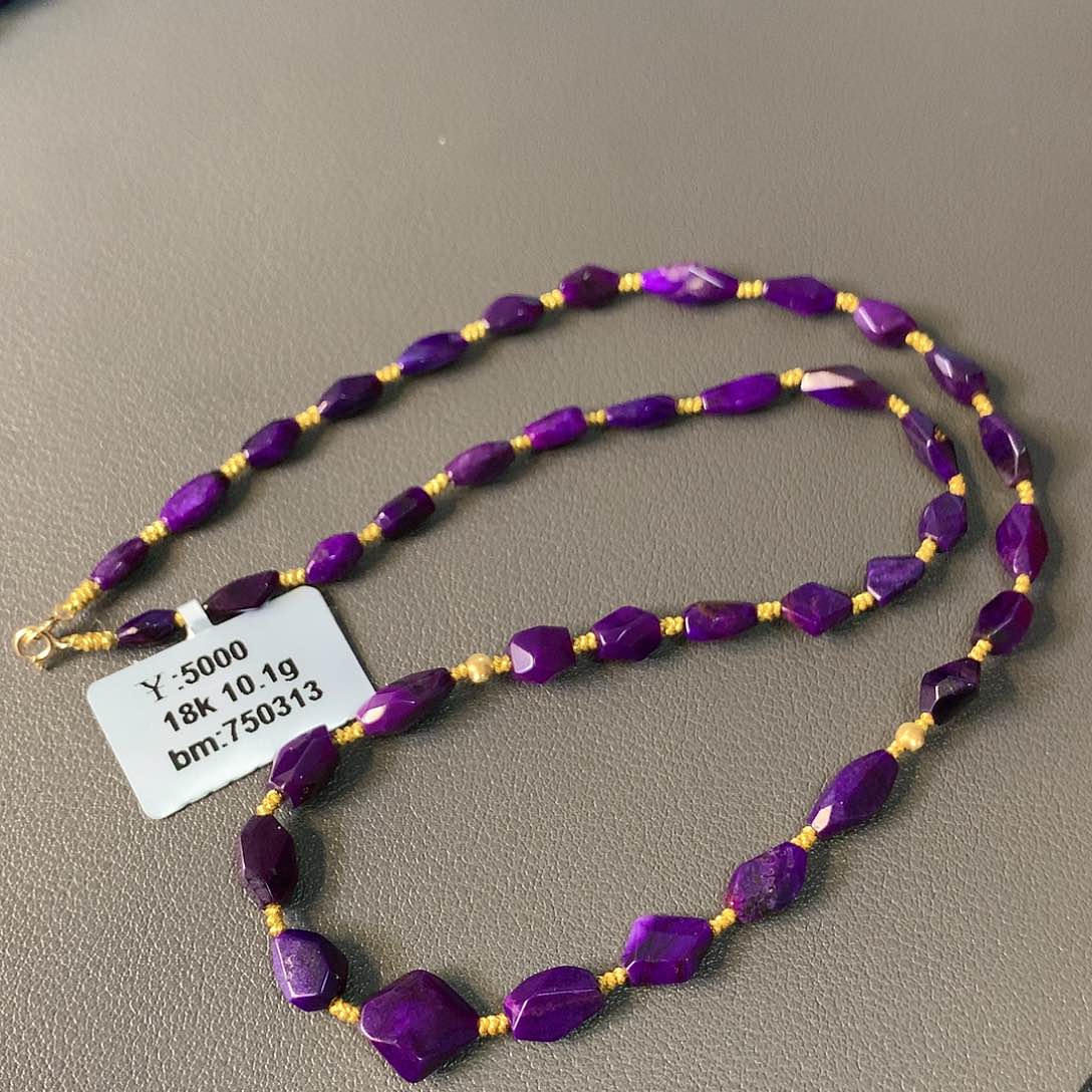 18K金镶嵌苏纪石（舒俱来）项链