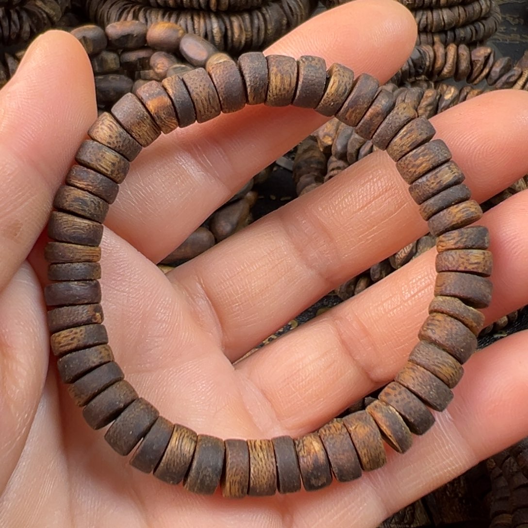 手串沉香0.8奇楠片珠单圈