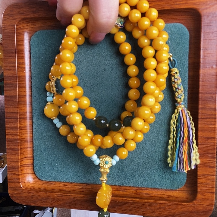 蜜蜡银S925镶嵌颈饰项链