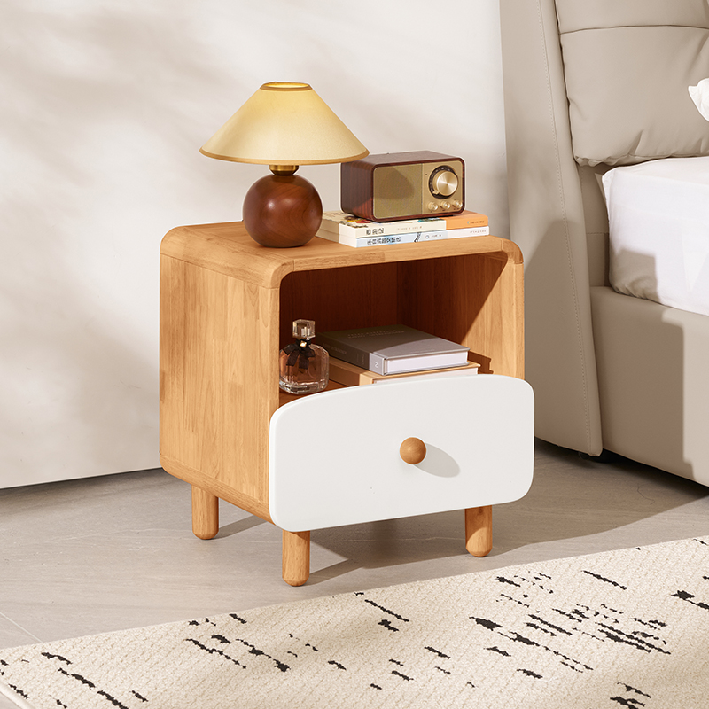 顾家家居KUKAHOME简约原木风单抽屉床头柜卧室储物柜类DS7889G