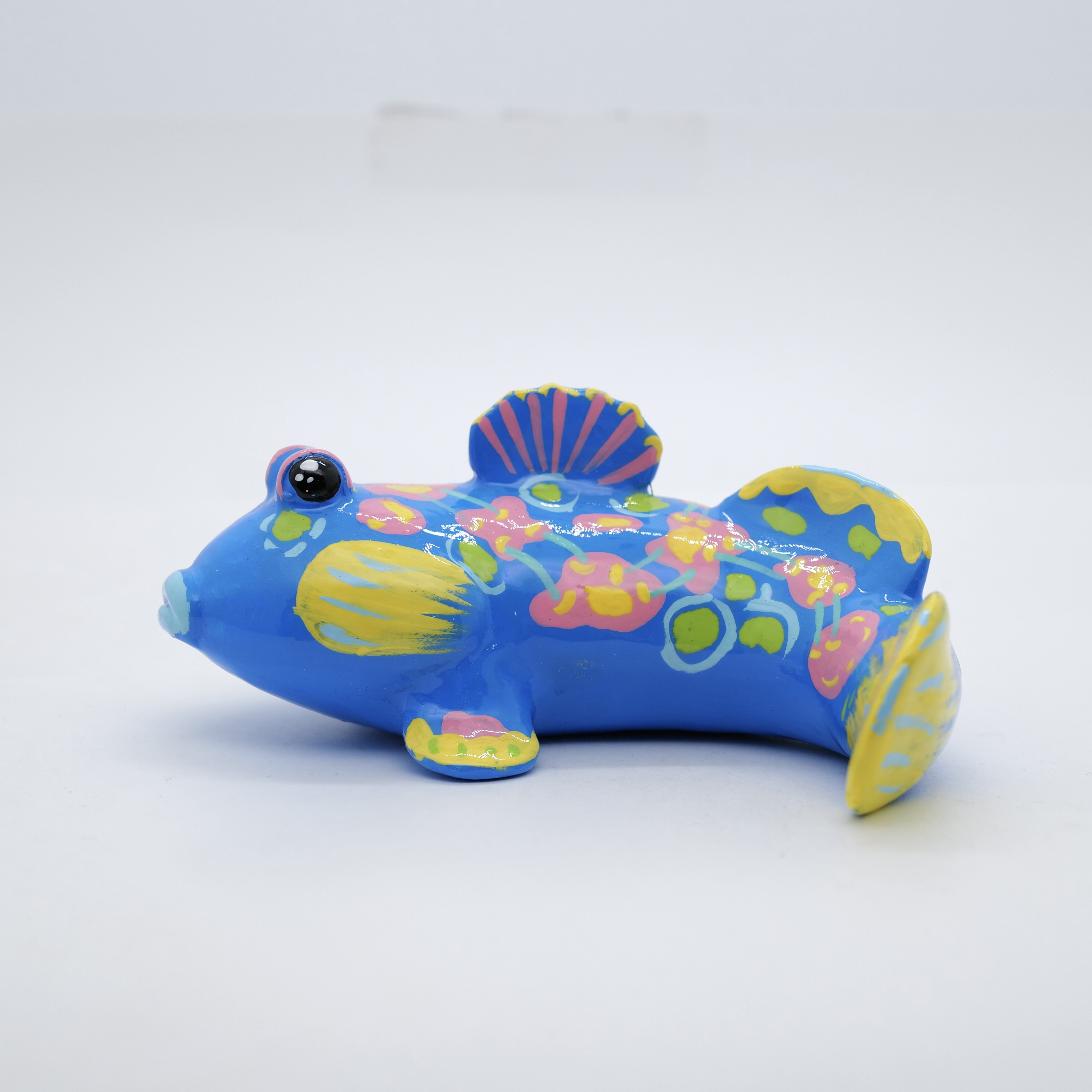 王甜心摆件《鱼》艺术石膏作品，手工绘制，仅一件