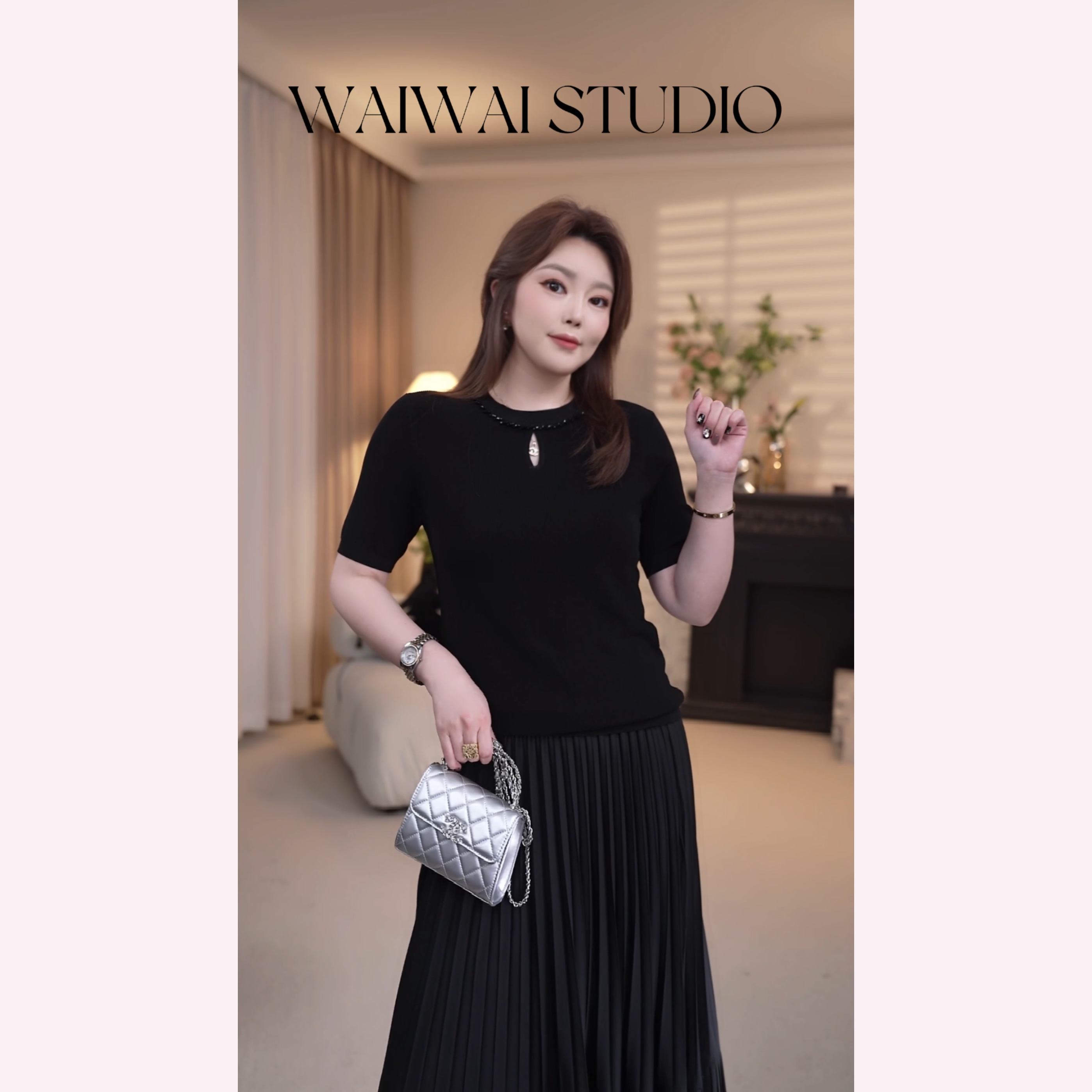 【暮雨】显瘦气质圆领百搭短袖针织T恤 SX52Z053