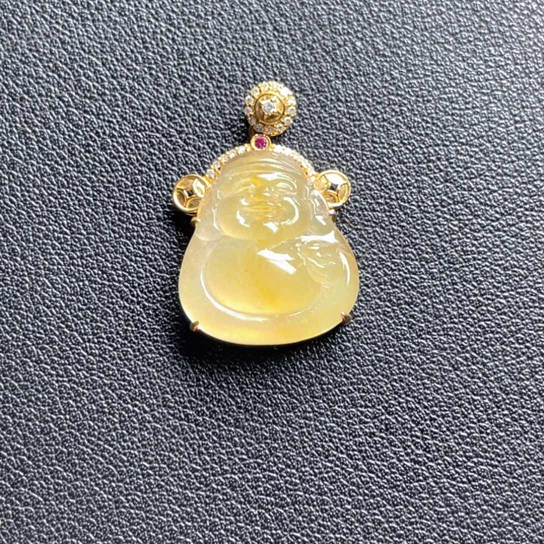 翡翠18K金镶嵌颈饰翡翠