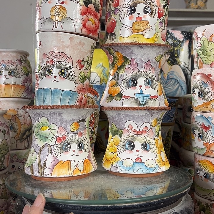 拉***店景德镇手绘花盆性价比超高