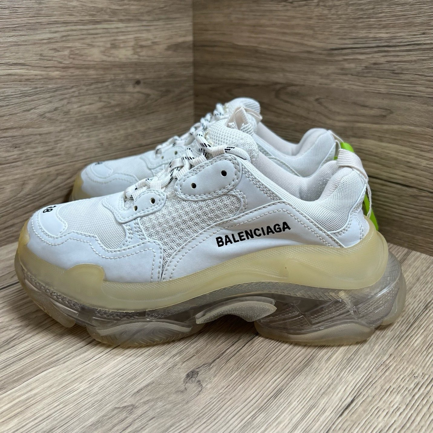 95新 Balenciaga/巴黎世家 Triple S 白气垫老爹鞋 38码/95新/无