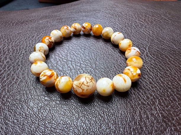 全品9+mm顶珠12+mm琥珀蜜蜡.沁色蜜蜡手串.先鉴后发