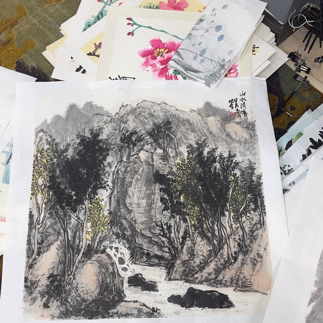 江***风国画旭春斗方童童童