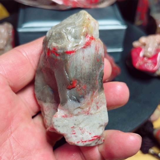 昌化鸡血石软玉牛角冻鸡血原石