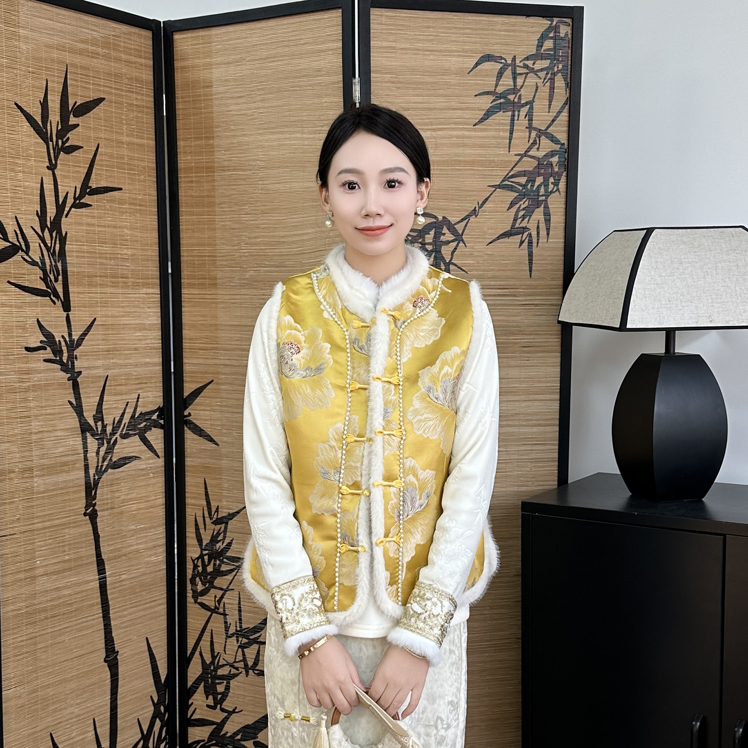 花间堂【芙蓉】秋冬新款老钱风绣花民族风提花中国风马夹马甲