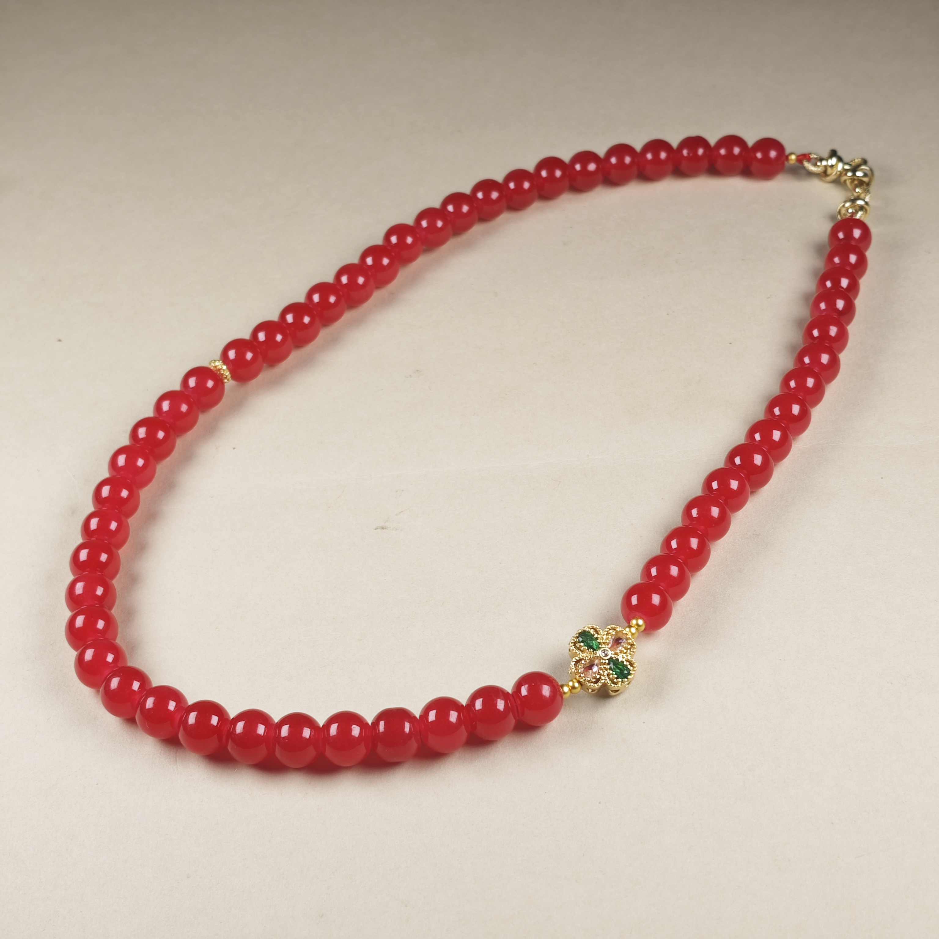 【福气来珠宝】J026-赤今凤雪红精美项链-多样性发其一