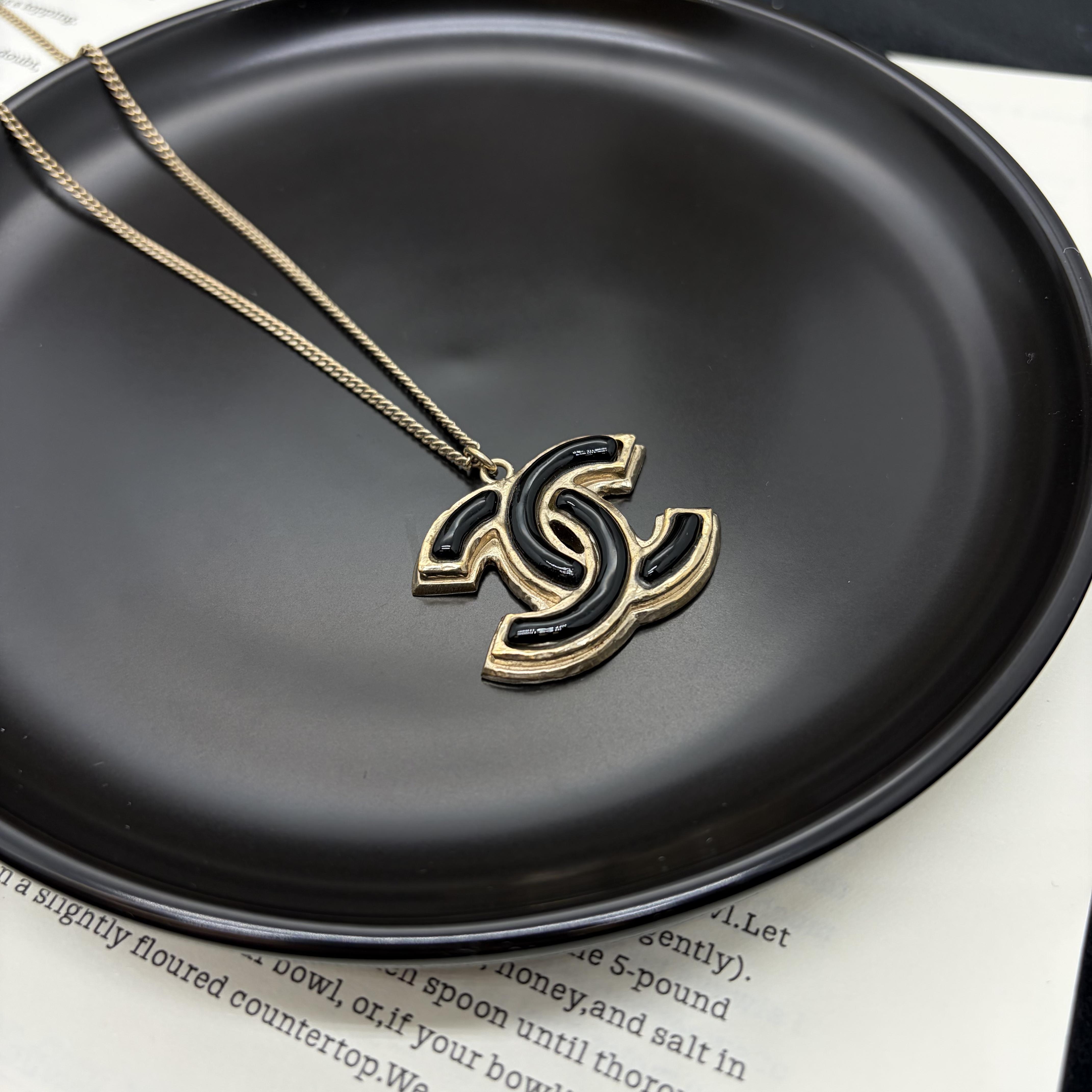 95新 Chanel/香奈儿 香奈儿黑色双C项链/jm02006