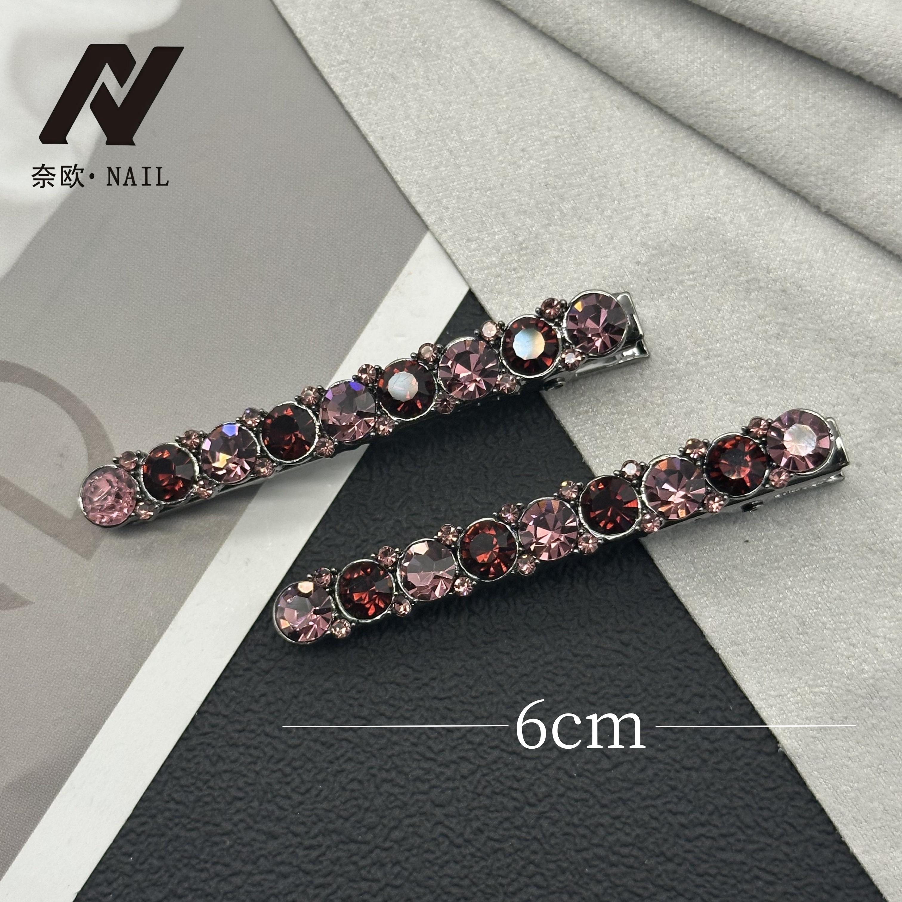 【NAIL·奈欧】设计师系列6030乌梅子酱刘海侧边夹鸭嘴夹