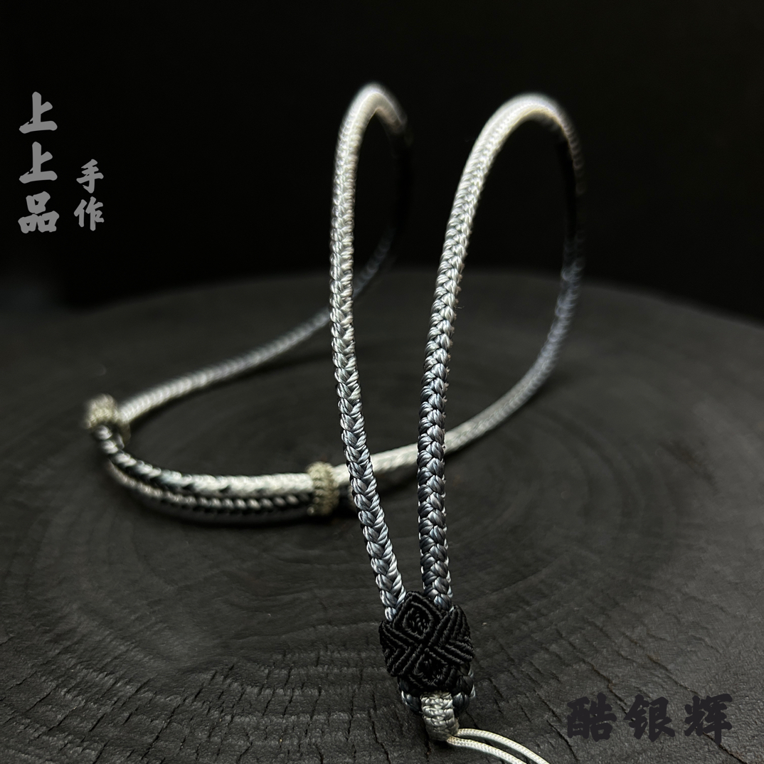 非金属布艺项链 原创全手工精编织高货绳吊坠绳项链绳套头抽拉款