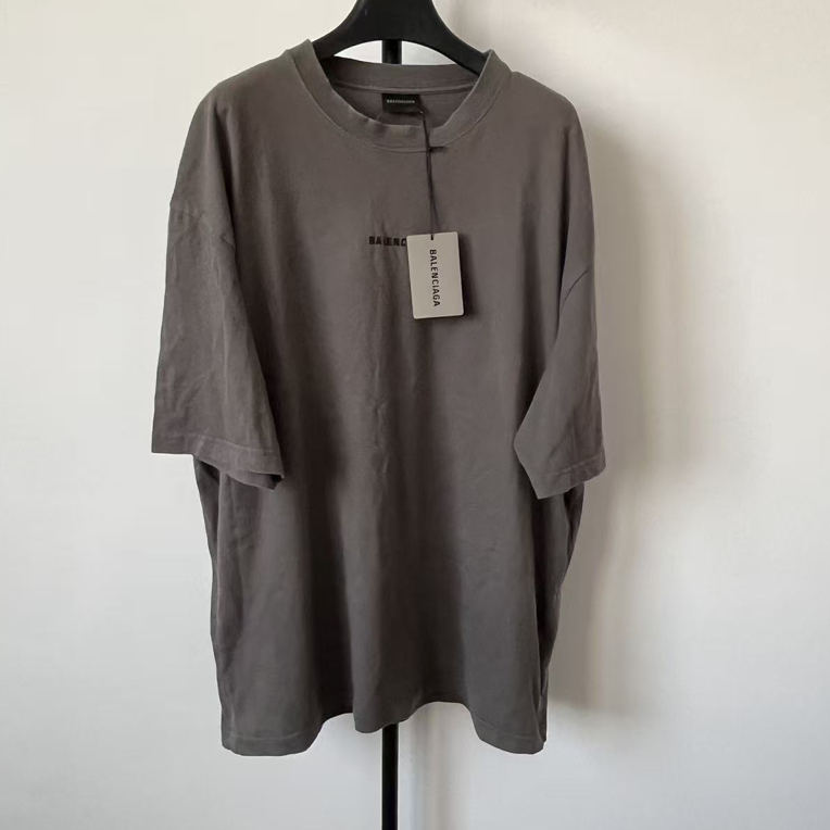 未使用 Balenciaga/巴黎世家 字母Logo刺绣圆领短袖T恤 A21