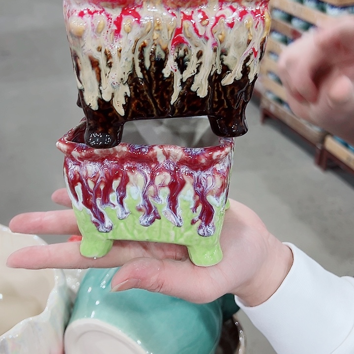 有孔，凑单福利满10元发货陶瓷多肉花盆！