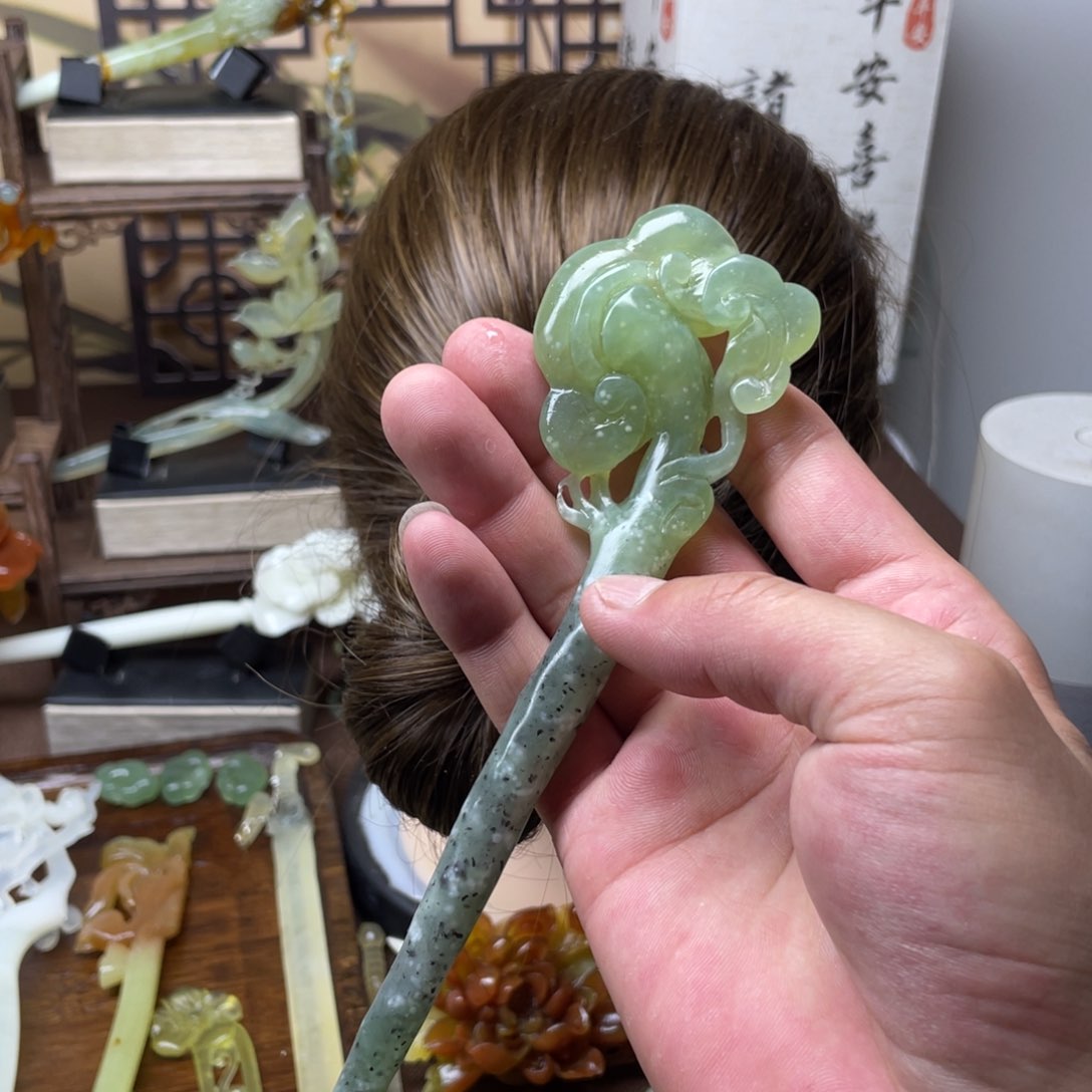 岫玉发饰未镶嵌姜****)