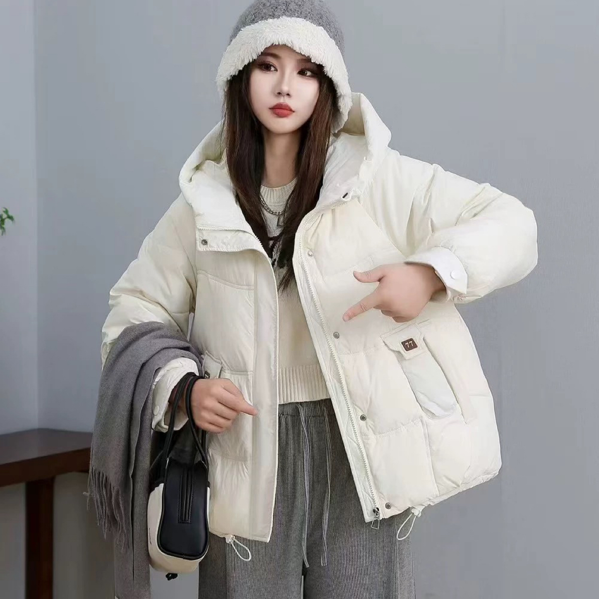 2668 中长款时尚洋气加厚防寒服