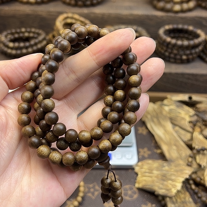 黑***怪沉香沉香碎屑08圆珠多圈28克