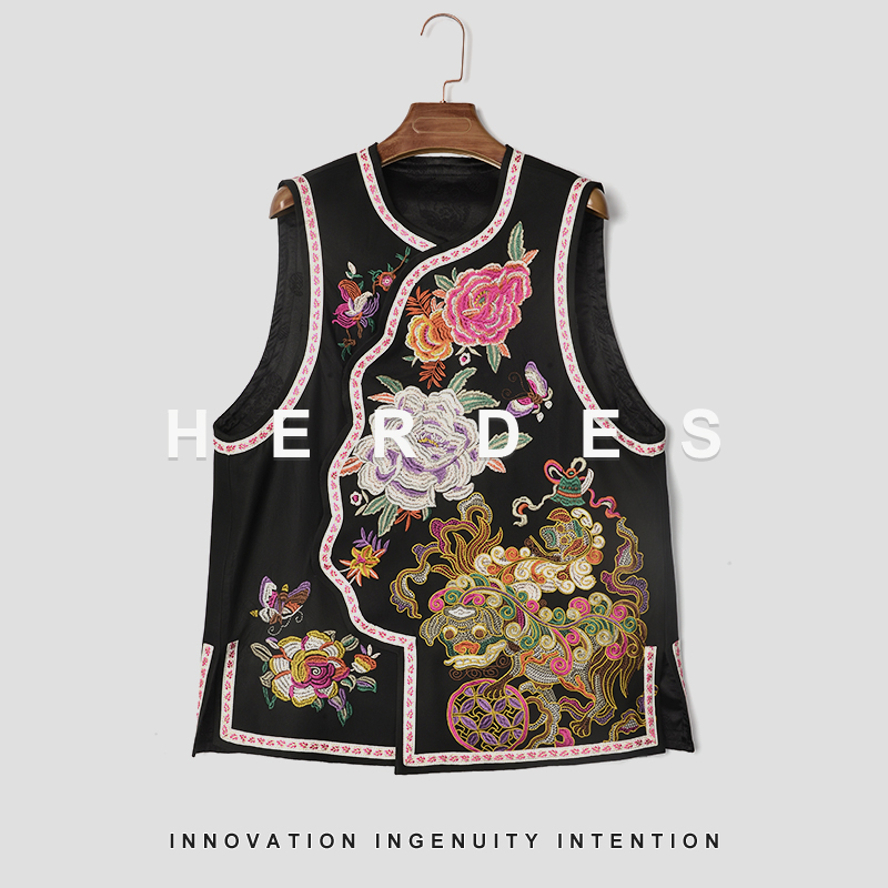 HERDERS 黑色潮流时尚皮马夹xs 40327